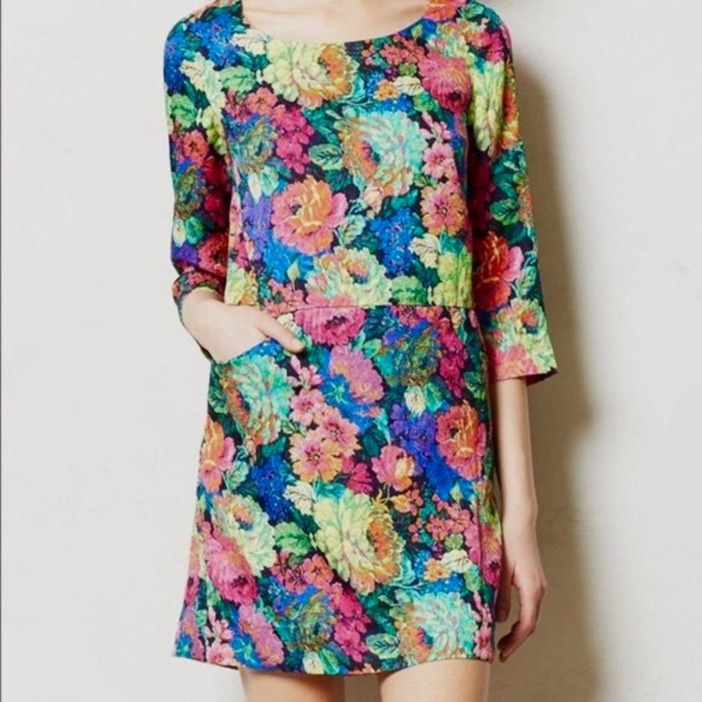 So Pretty! Anthropologie HD in Paris floral dress, size M